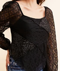Sequin Lace Hanky Top