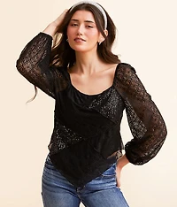 Sequin Lace Hanky Top