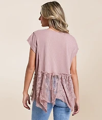Babydoll Peplum Lace Top