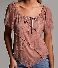 Pieced Lace Hanky Top