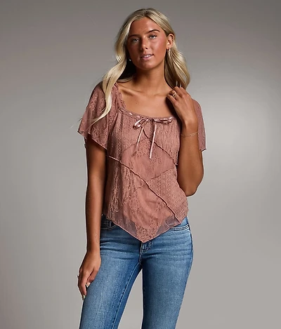 Pieced Lace Hanky Top