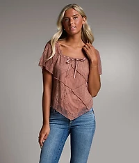 Pieced Lace Hanky Top