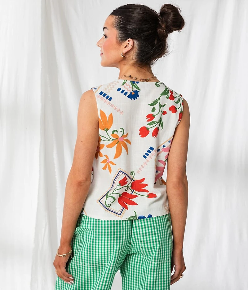 Post Card Floral Vest