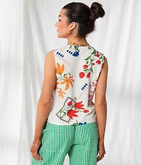 Post Card Floral Vest