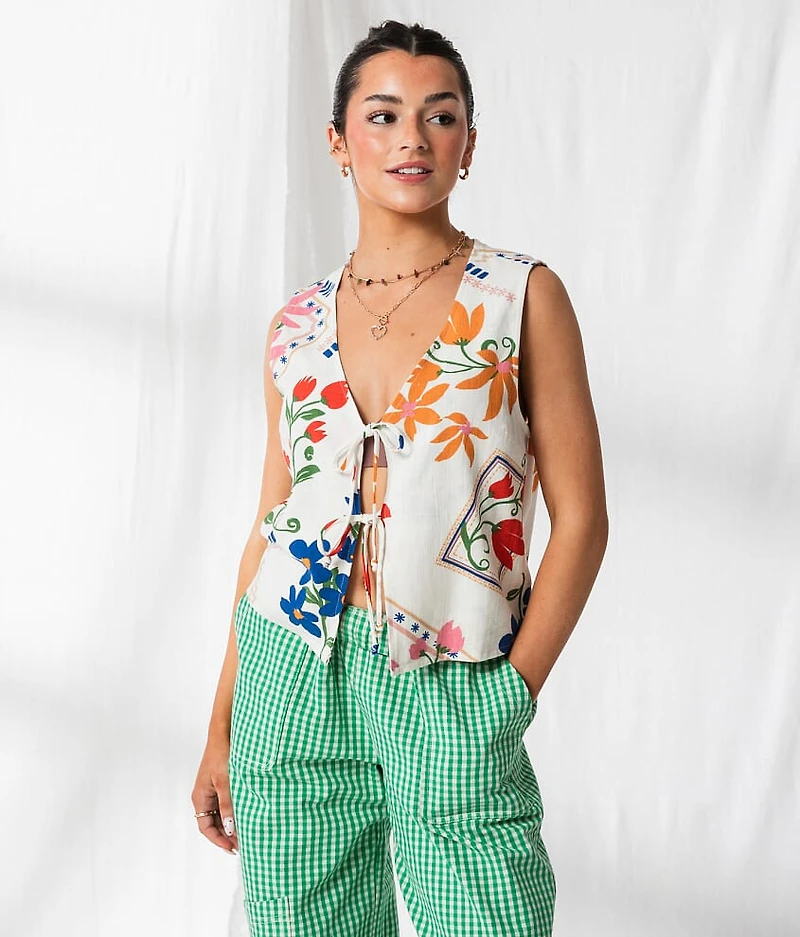 Post Card Floral Vest
