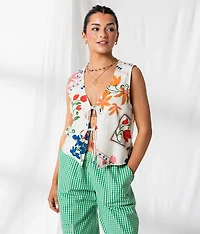 Post Card Floral Vest