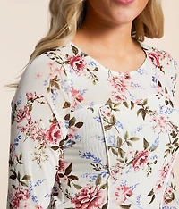 Floral Mesh Top