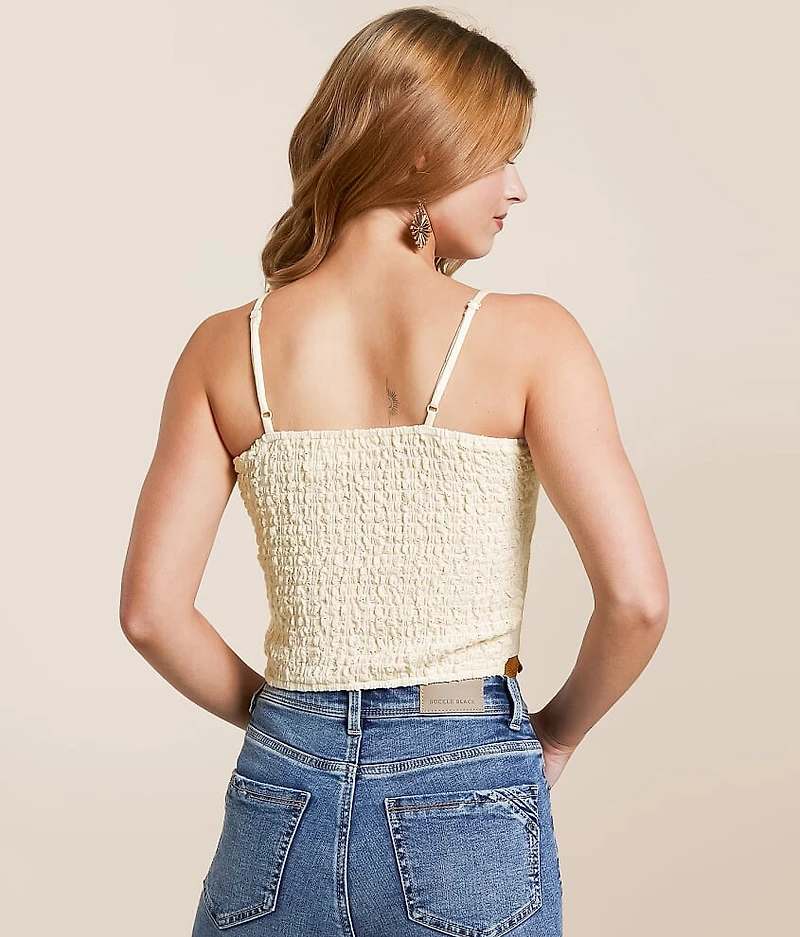 Scallop Trim Cropped Tank Top