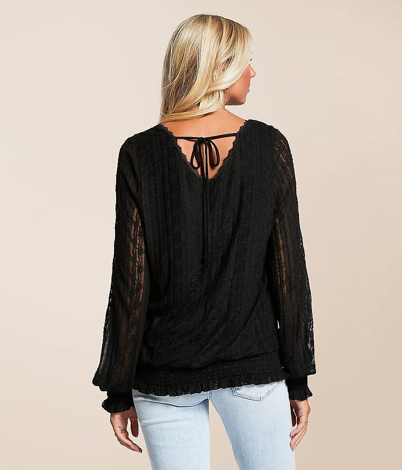 Lace Double V-Neck Top