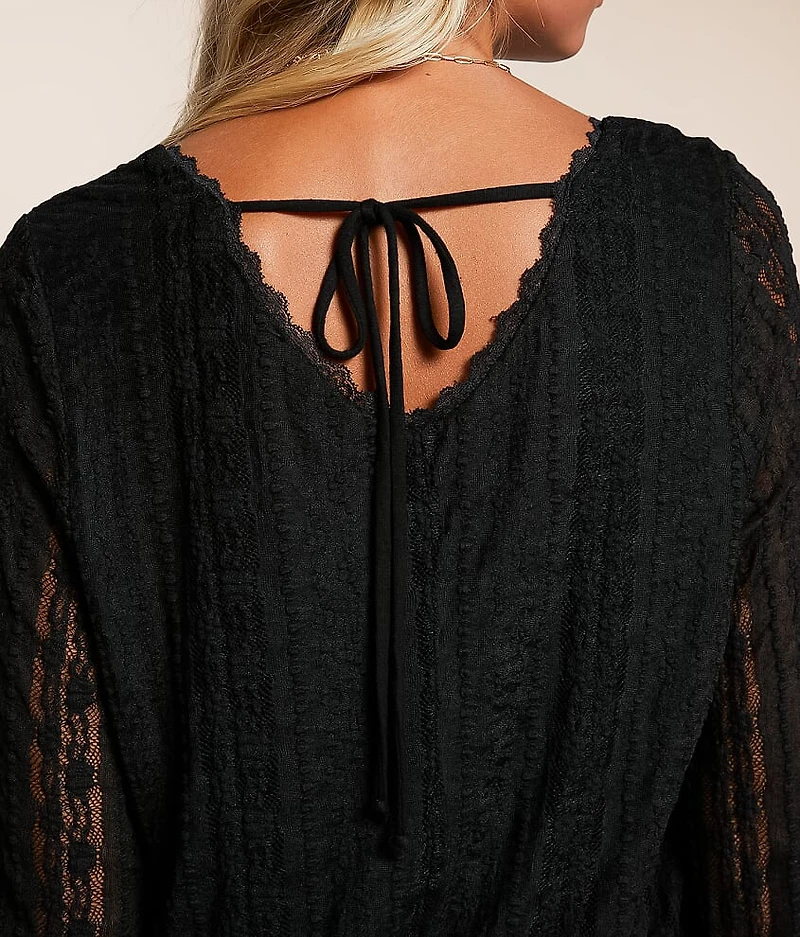 Lace Double V-Neck Top
