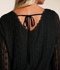 Lace Double V-Neck Top