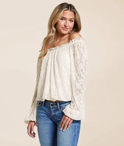 Lace Off The Shoulder Top