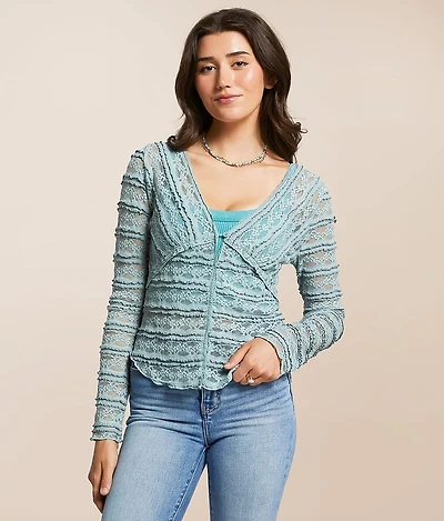 Willow & Root Sheer Lace Fitted Top