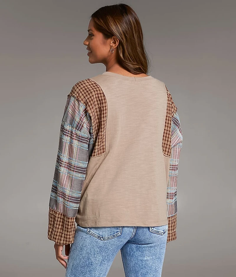 Pieced Plaid Top