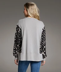 Pieced Cheetah Print Top