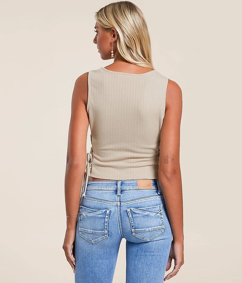 Pinstripe Lace-Up Vest