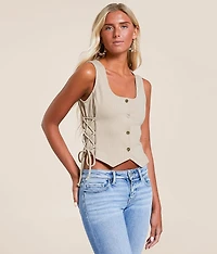 Pinstripe Lace-Up Vest