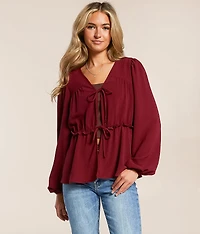 Ruffle Front Tie Top