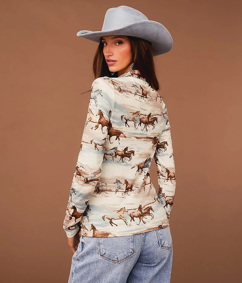 Horse Print Top