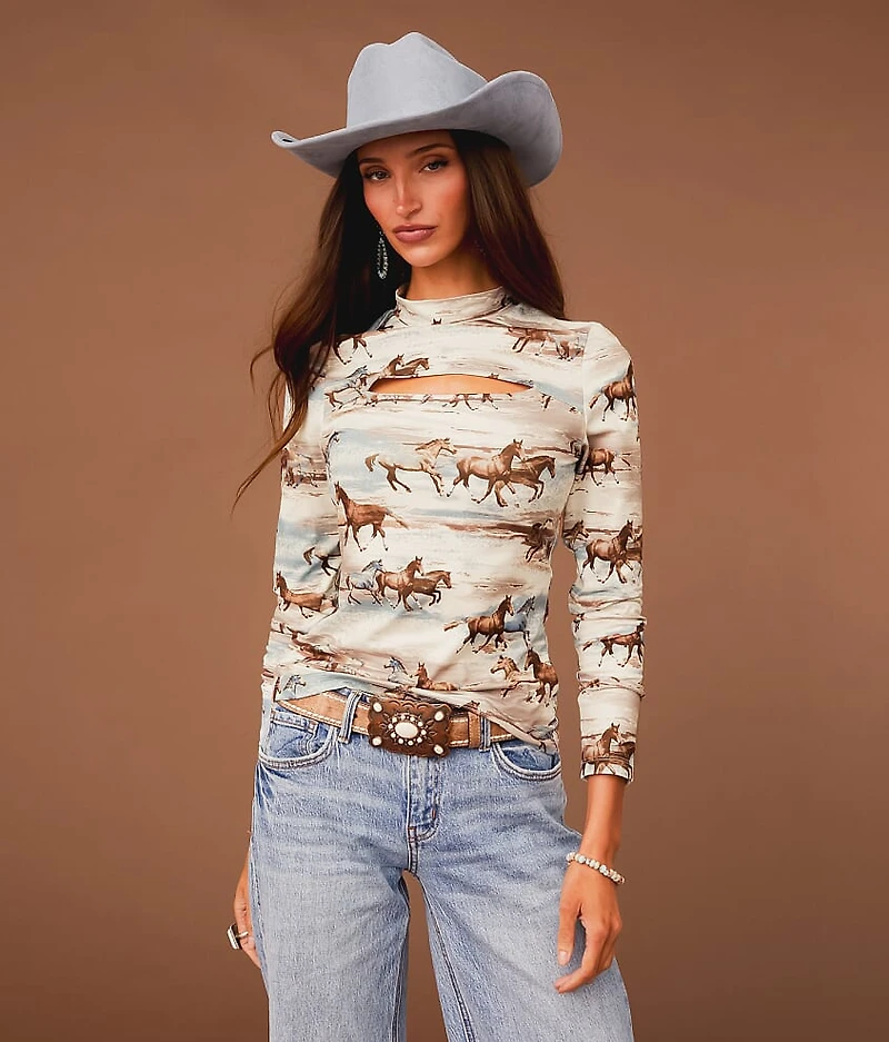 Horse Print Top