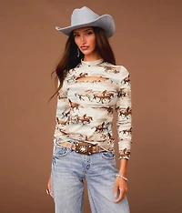 Horse Print Top