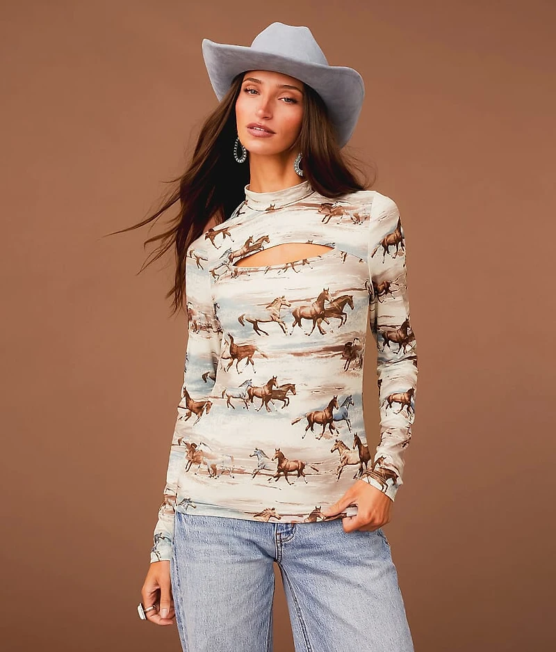 Horse Print Top