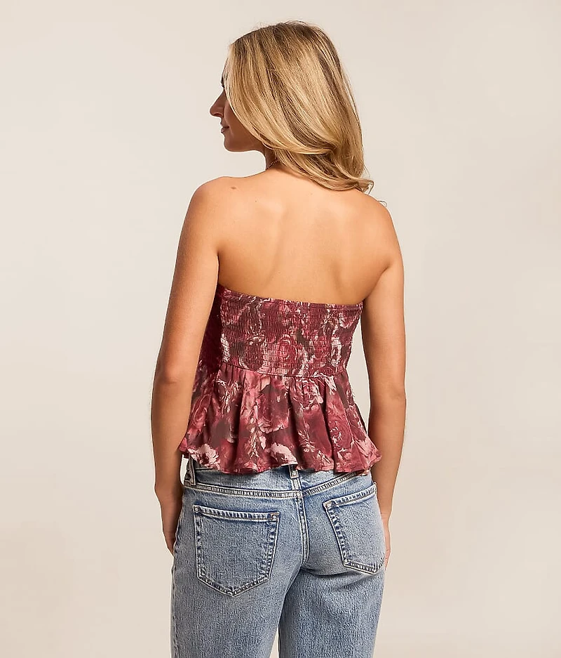 Eyelash Lace Overlay Tube Top