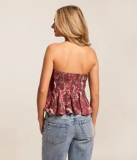 Eyelash Lace Overlay Tube Top