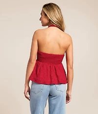Flowy Lace Halter Tank Top
