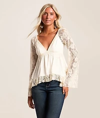 Ruffle Lace Peplum Top