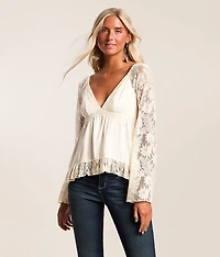 Ruffle Lace Peplum Top