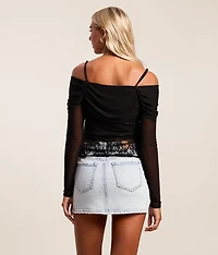 Cold Shoulder Lace Top