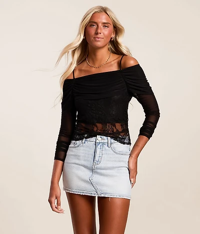 Cold Shoulder Lace Top