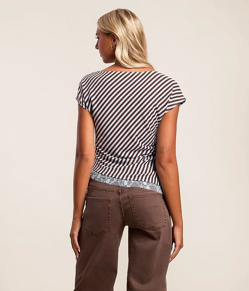 Striped Lace Top