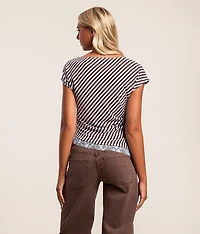 Striped Lace Top