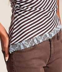 Striped Lace Top
