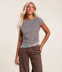 Striped Lace Top
