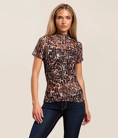 Cheetah Floral Lace Top
