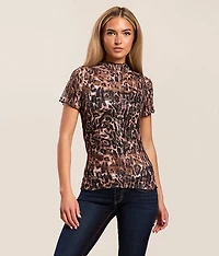 Cheetah Floral Lace Top