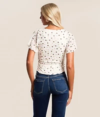 Polka Dot Mesh Top