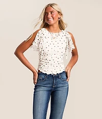 Polka Dot Mesh Top