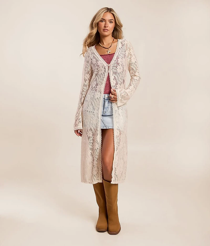 Floral Lace Duster Cardigan