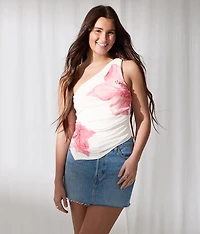 Floral One Shoulder Tank Top