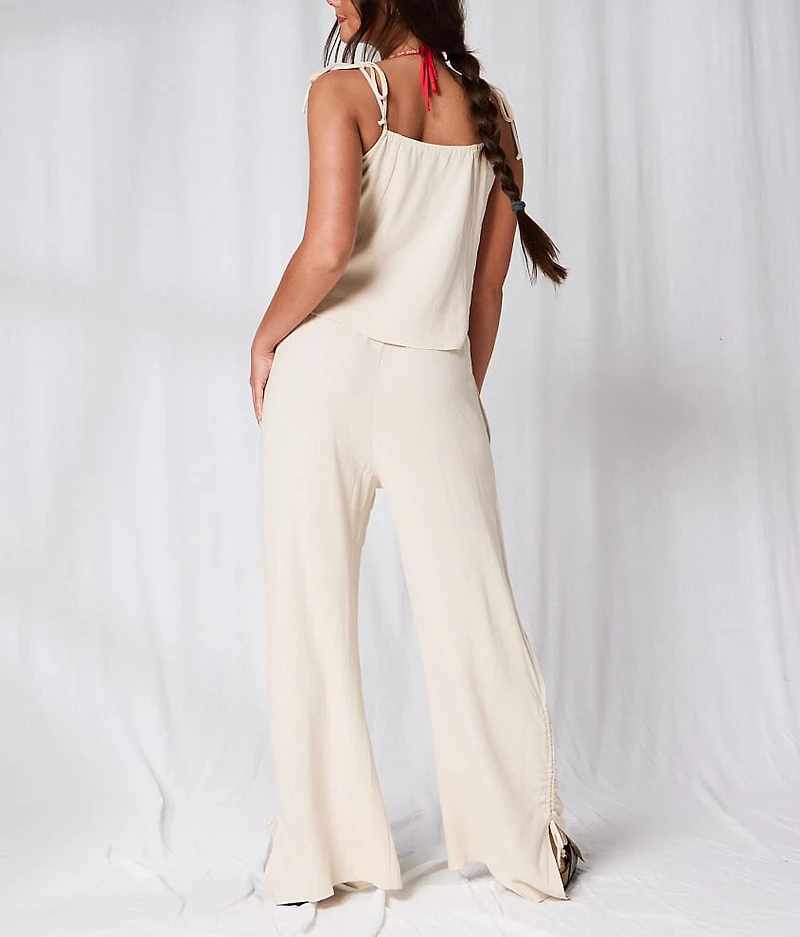 Wide Leg Linen Blend Pant