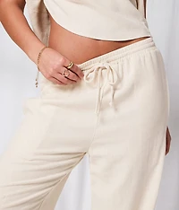 Wide Leg Linen Blend Pant