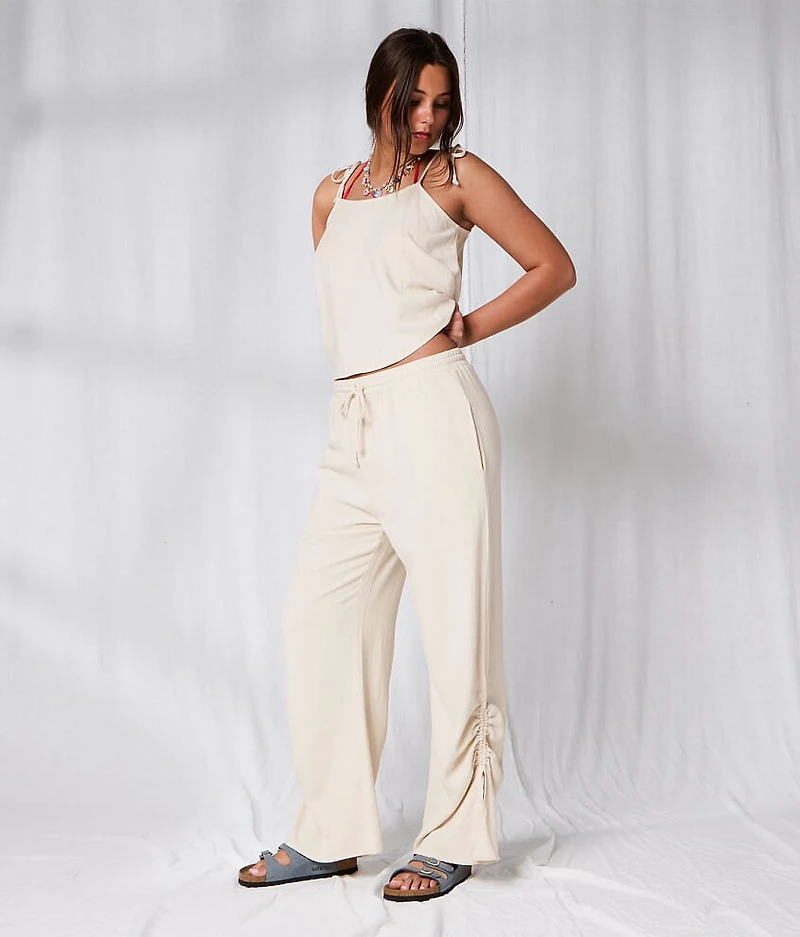 Wide Leg Linen Blend Pant