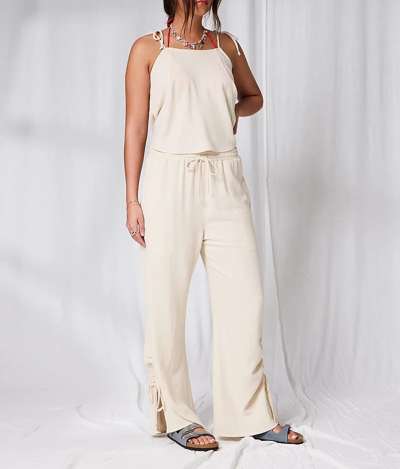 Wide Leg Linen Blend Pant