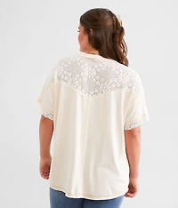 Pieced Floral Lace Top