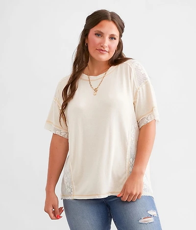 Pieced Floral Lace Top