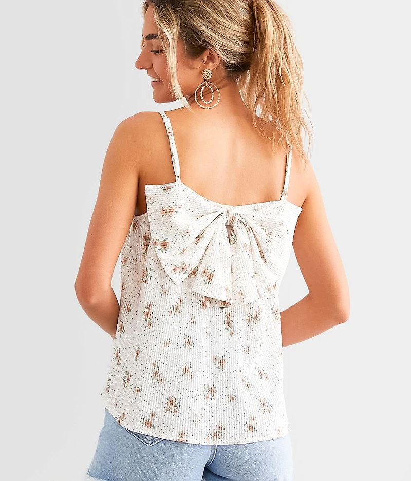 Pleated Floral Tank Top